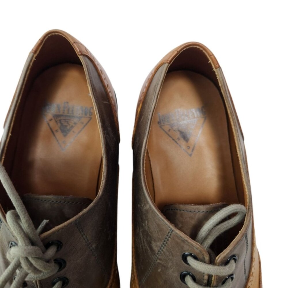 John Fluevog Stylish Two-Tone Leather Men's Shoes - Picture 6 of 12